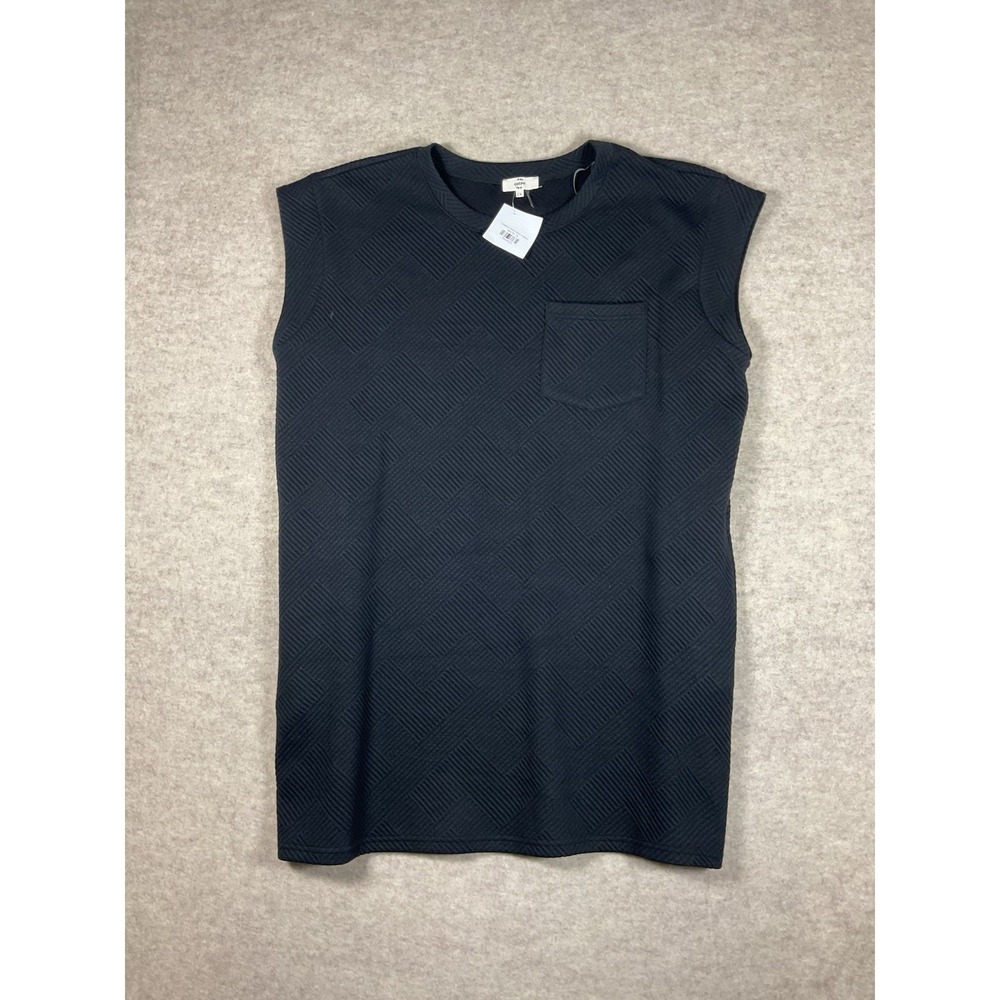 Entro Women's Pocket Front Tee Shirt Dress 2XL Black Gray Pattern Textured